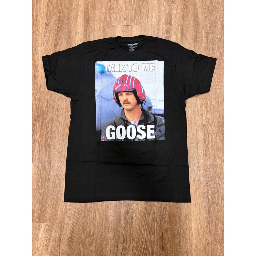Top Gun Talk To Me Goose Graphic T-Shirt Men Large Black Short Sleeve 2020 Movie